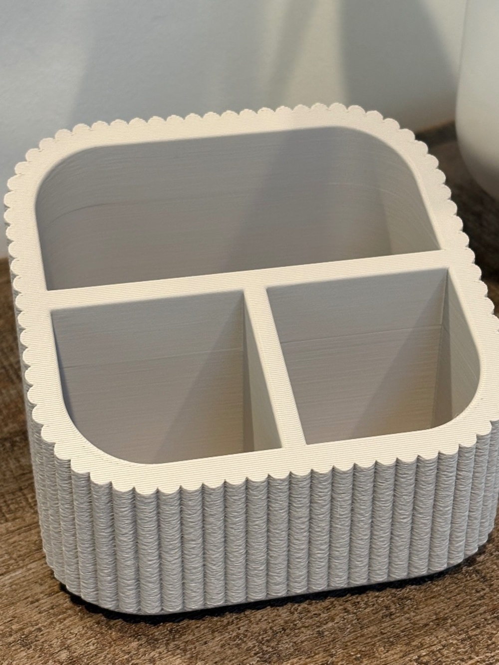 Makeup Organizer, Ribbed Vanity Countertop Storage Caddy